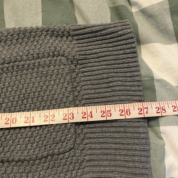 Aerie Varsity Cardigan Womens S Gray V-neck Grandpa Oversized Neutral Knit Comfy - Picture 7 of 7